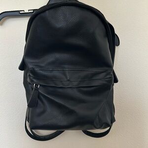 Brandy Melville Black Leather Mini Backpack